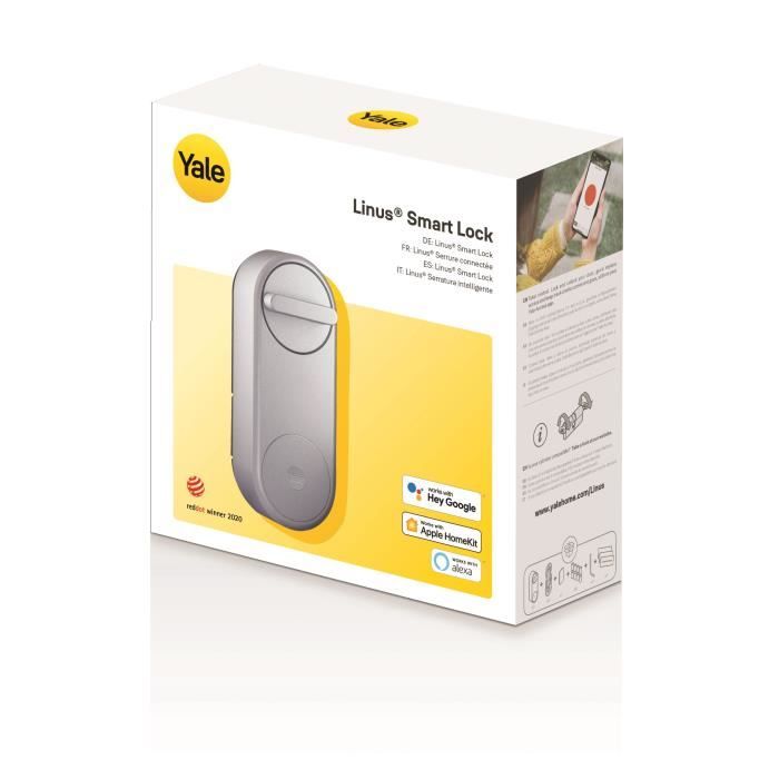 Serrure Connectée Linus® Yale - Argent - Design Élégant Et Sécurisé Sans Clé