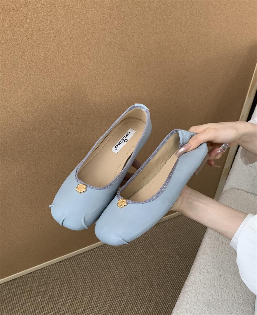 

Flat-bottomed French pink ballet single shoes women s shoes 2025 new spring versatile Mary Jane gentle evening shoes 39 синий