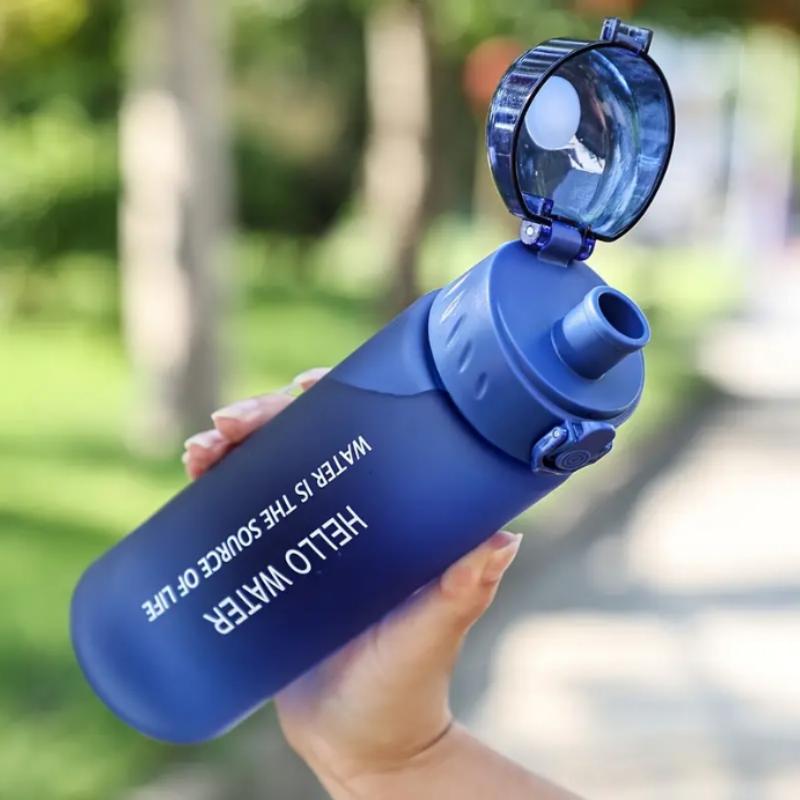 Portable Convenience Large Capacity Cherry Blossom Water Bottle  with Secure Lid & Carrying Rope, High-Quality PC Material