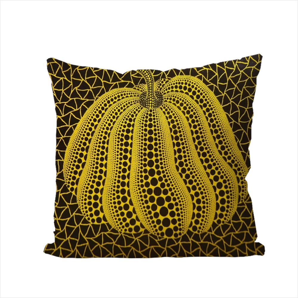 Yayoi Kusama Pumpkin Pillow Case For Car Sofa Decorative Home Doublesided Print Plush Square Throw Pillow Cushion Cover