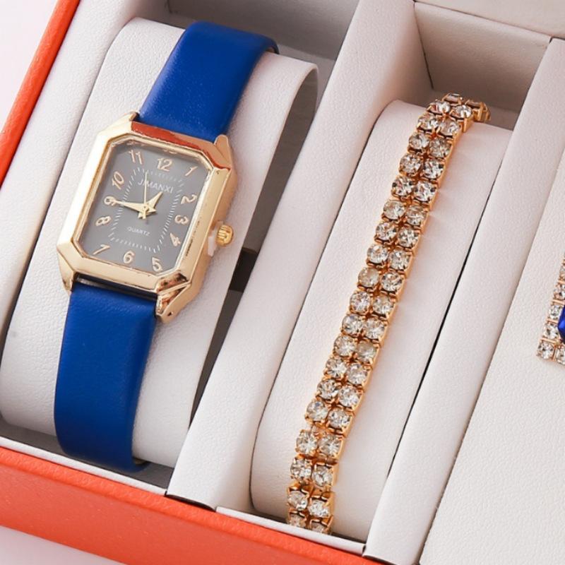 New Popular Women'S Bracelet Watch Fashionable And Simple Butterfly Five-Piece Watch Set Watch