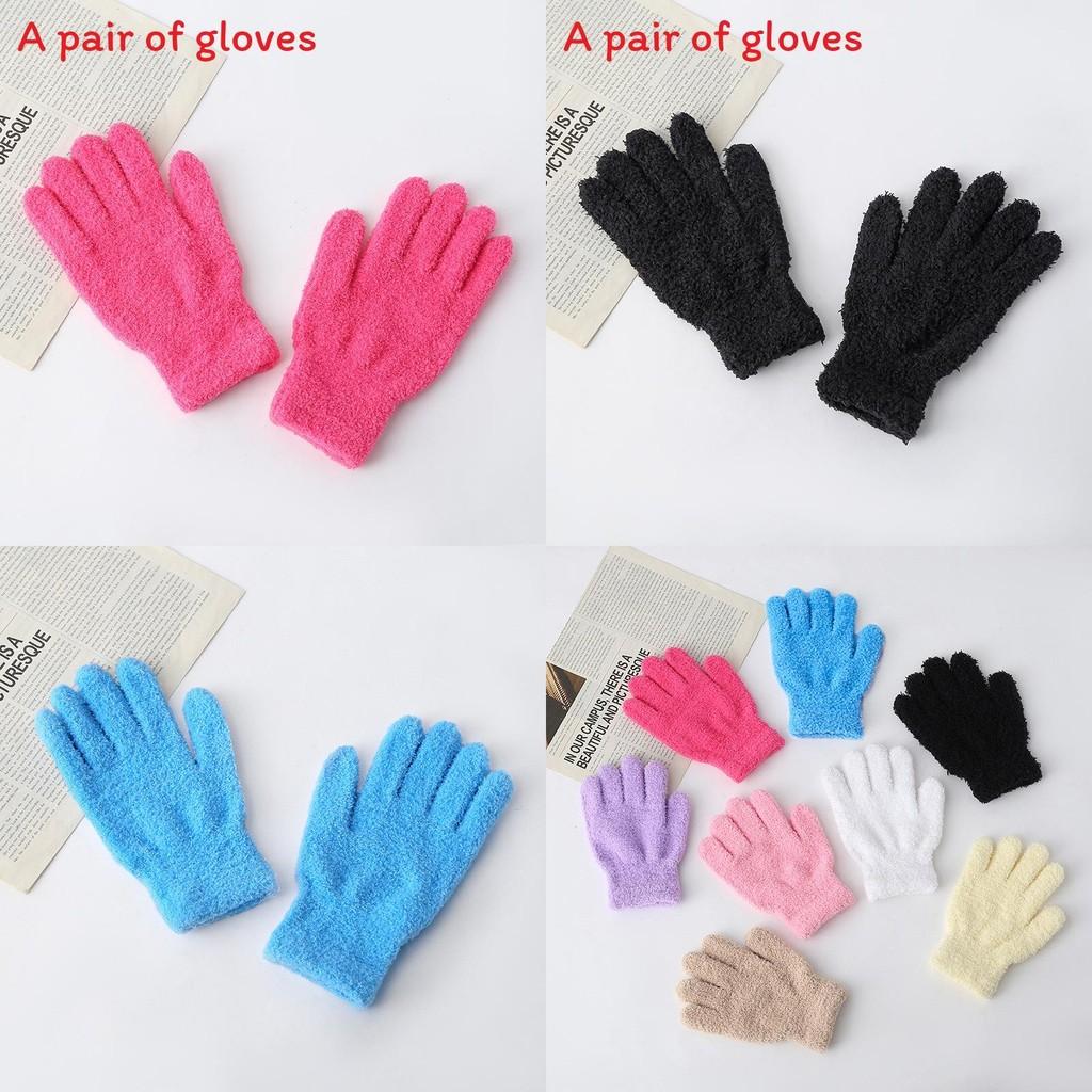 Simple Solid Color Adult And Children Winter Warm And Windproof Plush Gloves For Winter Outdoor Activities