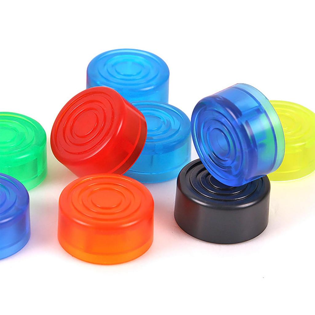 TRkin Effector Footswitch Hats for Guitar Effects Pedals and (5-Pack) (Red, Yellow, Green, Blue, Clear)