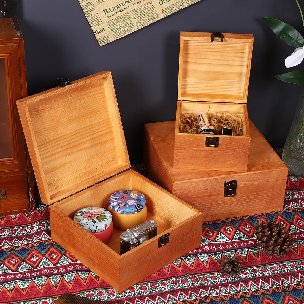 Wooden Gift Box with Pull-Out Lid for Groomsmen and Bridesmaids - Wedding Candy or Ornament Storage Box