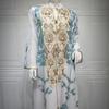 Muslim Women Embroidered Dubai Arabian Loose Dress Evening Dress Eid Robe