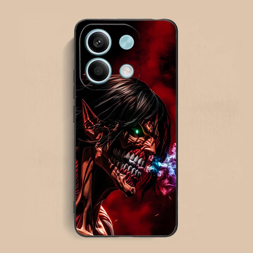 AOT Eren Yeager Matte TPU Mobile Phone Case for Xiaomi Redmi 15 14 13 12 A5 3 2 1 C Plus 4G 5G Colorful Printing Cover