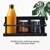 2Pcs Magnetic Spice Rack Space Saving Iron Fridge Shelf with 4 Removable Hooks for Spices Bottle Olive Oil Storage