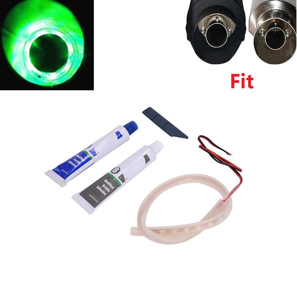 1Set Car Motorcycle LED Light Exhaust Pipe Lamp Warning Firing Indicators Scooter Refit Torching Light
