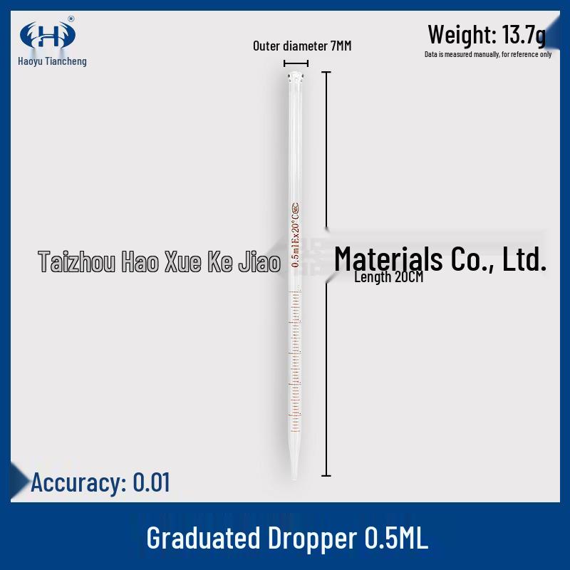 

Градуированная стеклянная пипетка с красным резиновым наконечником - Доступна в размерах 0,5 мл, 1 мл, 2 мл, 3 мл, 5 мл, 10 мл для лабораторного использования