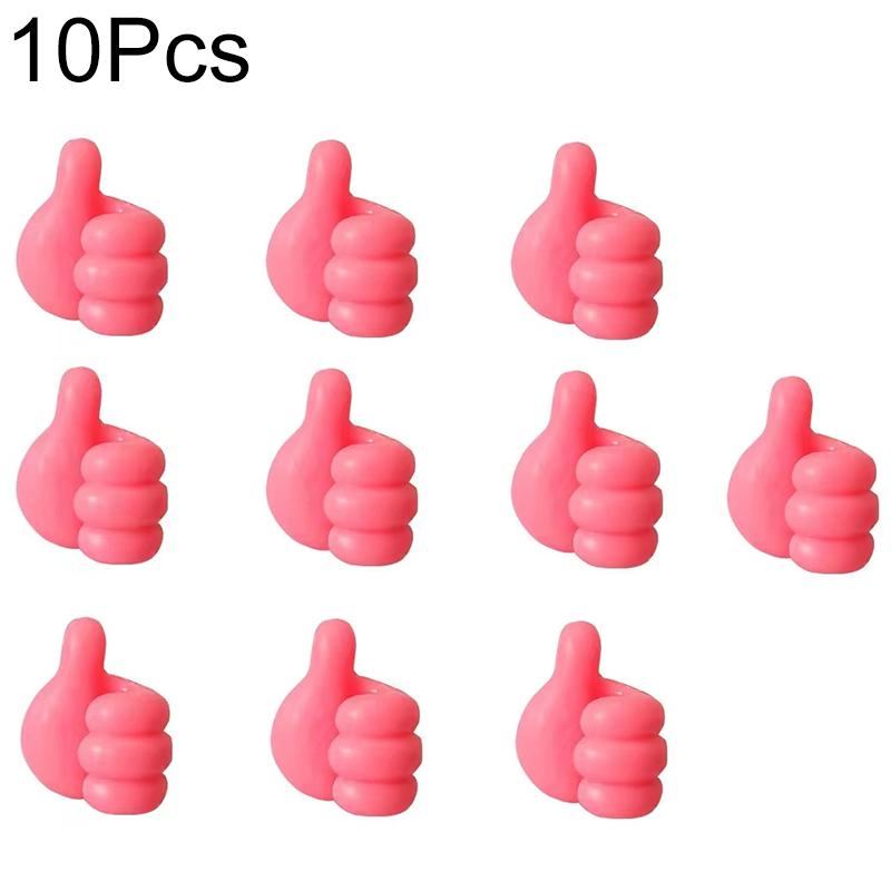 10Pcs Creative 3D Wire Organizer Self-Adhesive Hand-shaped Wall Decor Gadget Holder Thumb Hooks Mini Hook Key Hanger