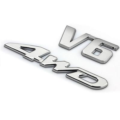 4WD V6 V8 Stylish Sport Car Auto Badge Emblem Rear Trunk Metal Sticker Decor