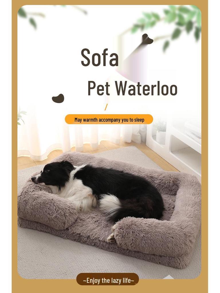 Plush Round Pet Bed for Dogs & Cats - Winter Dog Mat