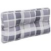 Grey Checkered Pallet Cushion 70 X 40 X 12 Cm Fabric