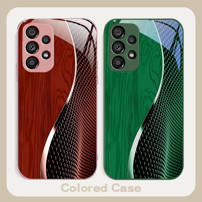 Wood grain mesh black For Samsung S8 S9 S10 20 U ltra S21 Pro S22 Plus S23 FE S24 Ultra 22 S25 Edge S25Ultra Glass Phone Case