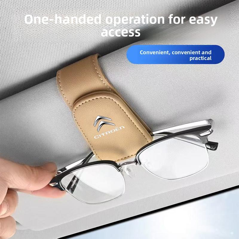 GESW6 Car Glasses Storage Clip Sun Visor Sunglasses Holder For Citroen C5X e-C4 X e-C3 C4 C3 C5 Berlingo C-Elysee C-Crosser C1 C6 DS