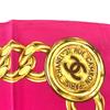 Used Chanel Coco Mark Logo Scarf Silk Pink 80cm Authentic 1195