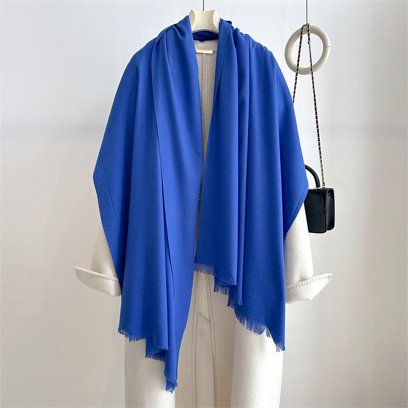 Luxury Winter Cashmere Scarf Women Solid Handkerchief Warm Pashmina Female Shawl Tassel Wrap Soft Pareo Bufanda Scarves Stole