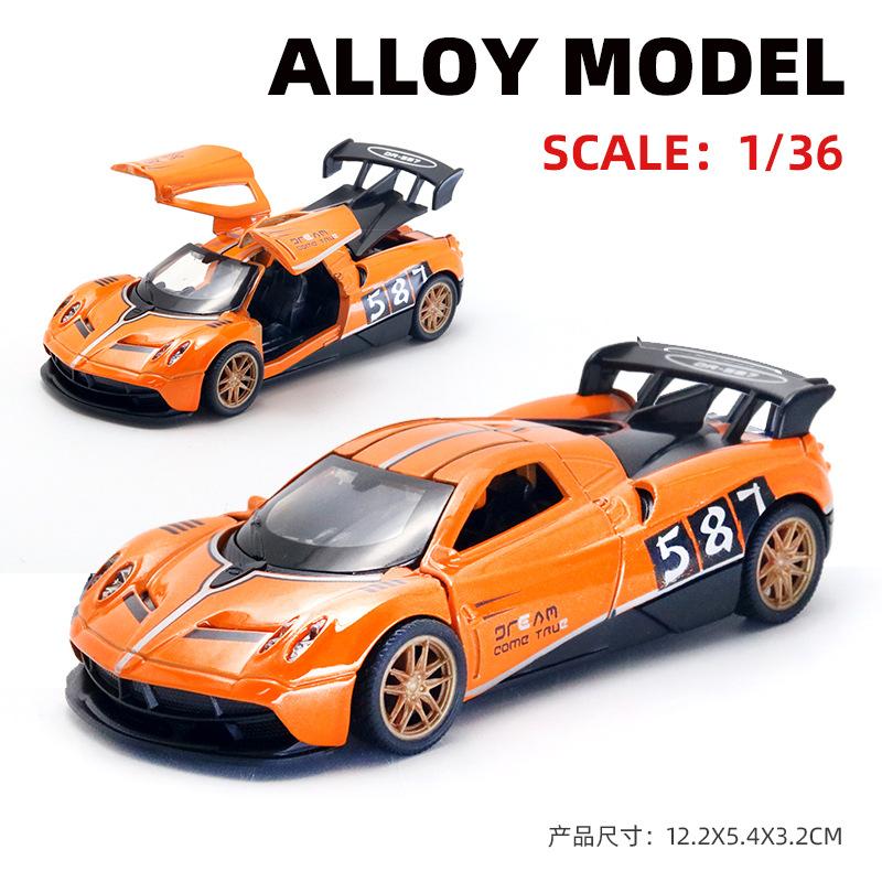AAZN1 [Boxed] 1:36 Alloy Racing Model Boy Three Doors Pull Back Graffiti Car Gift Wholesale Cross-border