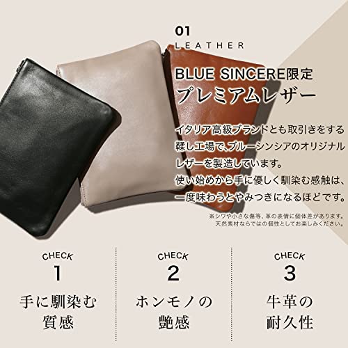 BLUE SINCERE genuine leather pouch for small items, perfect for men and women. This slim, slim, and compact pouch is perfect for makeup, cosmetics, or