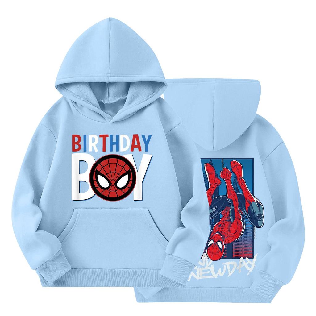 Kids Loose Fit Long Sleeve -Lined Pullover Hoodie with Graphic Print