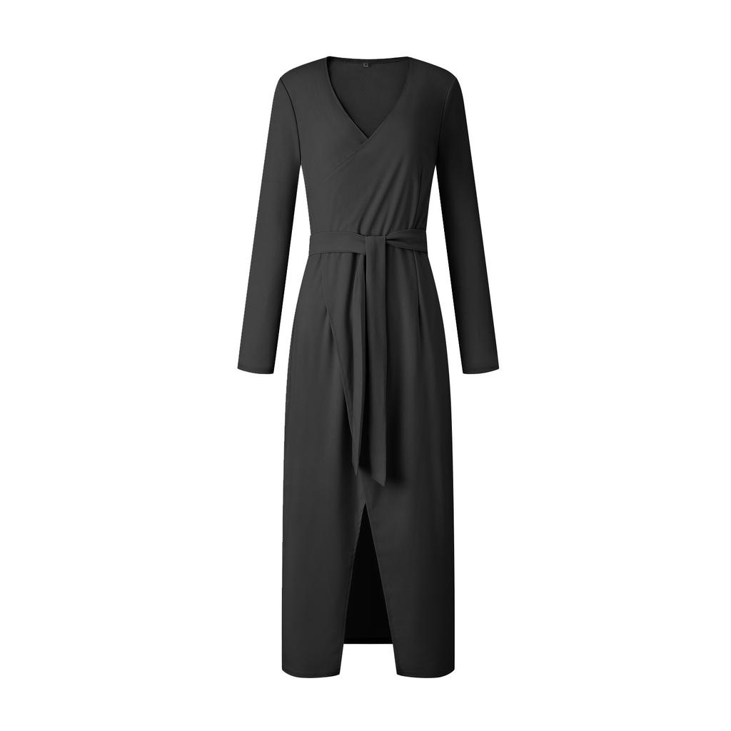 Robes Casual à Manches Longues pour Femmes Boutonnées Maille Fine Robe de Soirée Club