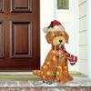 Christmas Dog Decoration Lifelike Plush LED Light Ornament Outdoor Festive Holiday Decor