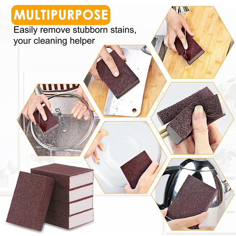 Kitchen Sponge Removing Rust Carborundum Eraser Cleaning Brush Descaling Clean Rub Cooktop Pot Kitchen Sponge Tools