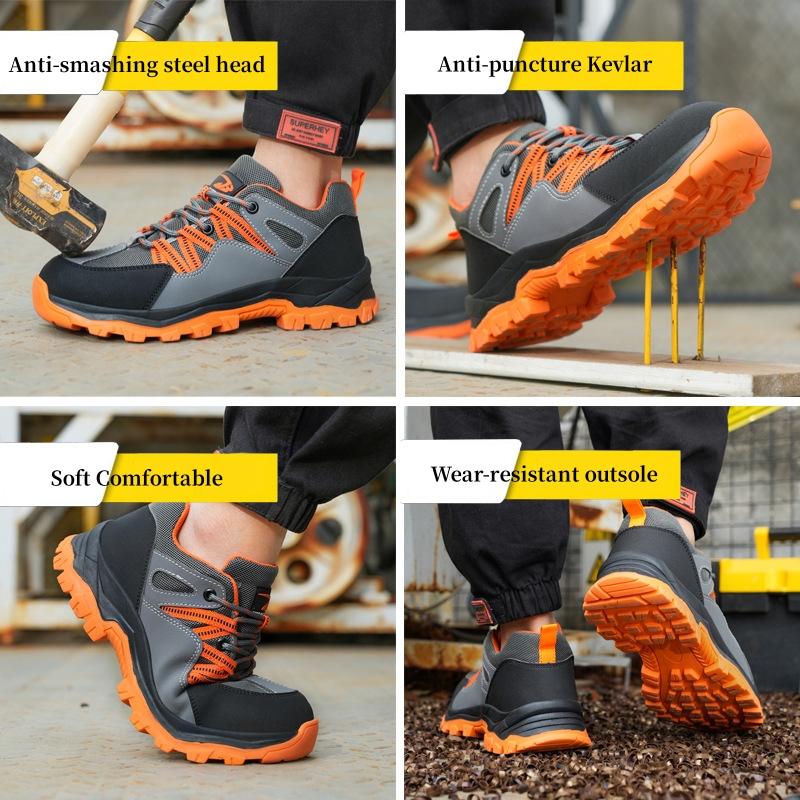 Arbeitssicherheitsschuhe Herren Damen Anti-Smash Anti-Puncture Arbeitssneaker Stahlkappenschuhe Unzerstörliche Outdoor-Sicherheitsstiefel