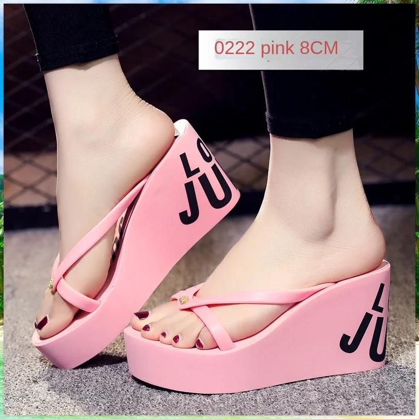 Fashion Summer Beautiful Ladies Super High-Heeled Platform Flip-Flops11cm Beach Shoes Wedding Slippers Women Luxury Heels Slippers