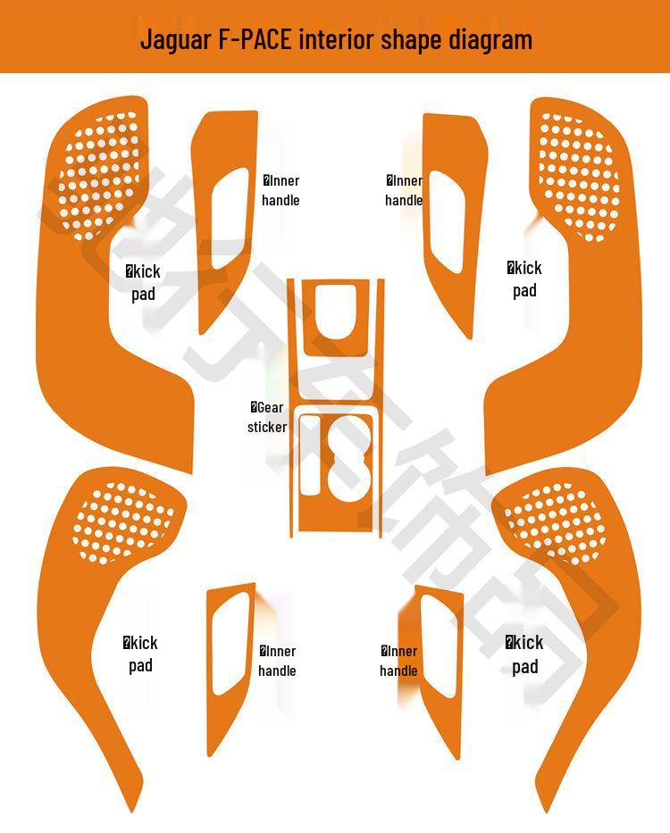 Jaguar F-PACE Carbon Fiber Center Console Stickers - Interior Color Change Protective Film