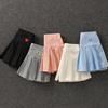 Neue All-Match-Plissee-Culottes für Mädchen, mittlerer und kleiner Sommerrock für Kinder mit Sicherheitsinnenhose, Röcke für Schüleruniformen