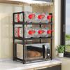 Multilayer Kitchen Microwave Storage Rack Seasoning Oven Storage Rack Large Capacity Kitchen Organizer Simple Dish Drying Rack