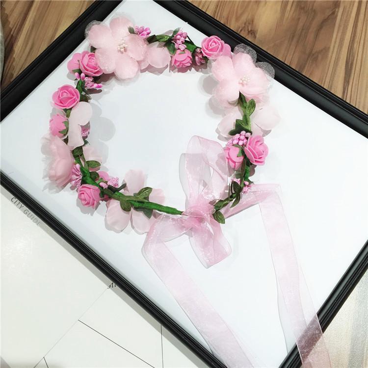 Korean Bridal Floral Wreath Headband for Beach and Photography Sessions