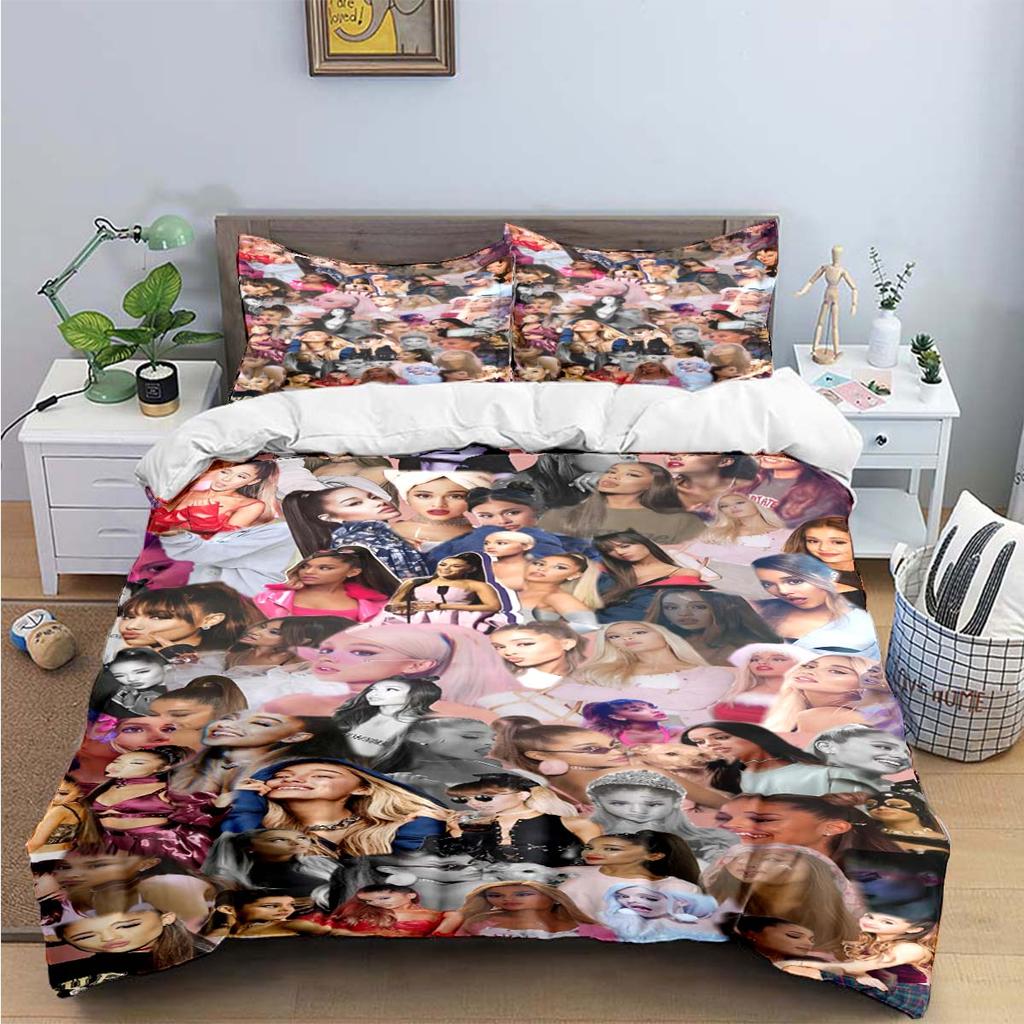 Comforter Fashion Pop Singer A-Ariana G-Grande Print Bedding Sets Bed Supplies Set Bed Comforter Set Bedding Set Luxury Gift