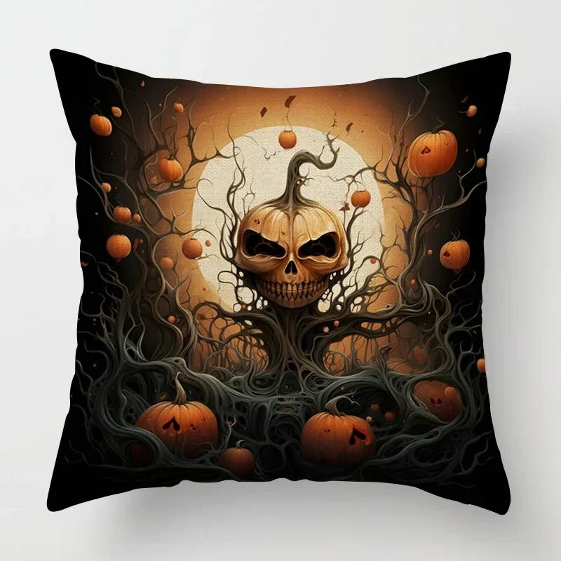 Modern Decorative Cushion for Home Living Room Decor Throw Pillow Cover 45*45 40x40cm 45x45cm 50x50cm Halloween Pumpkin