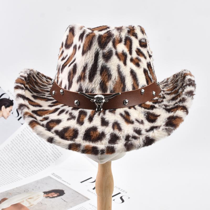 Winter Fluffy Faux Fur Fedora Hats For Women Men Fashion Travel Party Warm Cowboy Hat