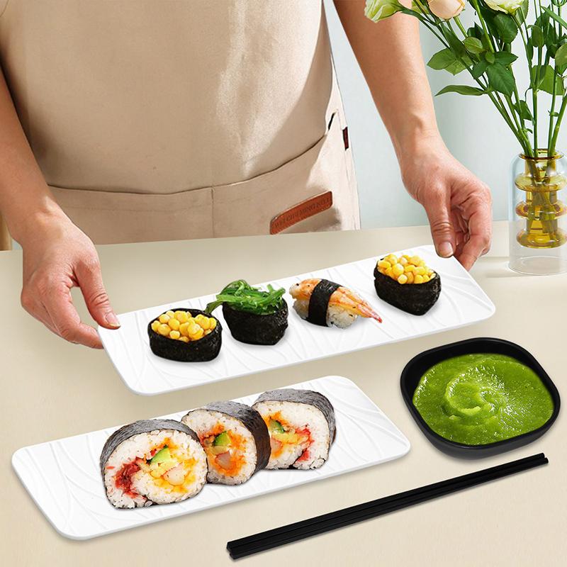 3-teiliges Set Sushi-Teller im japanischen Stil Elegantes Design Vielseitiger japanischer Sushi-Teller Sushi-Servierutensilien Dessertteller