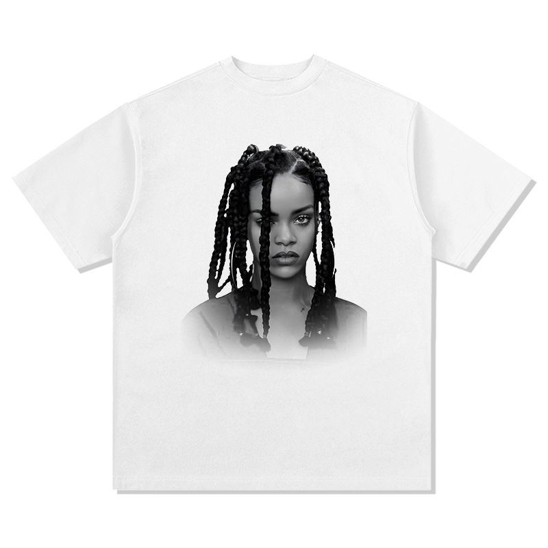 

Рианна RIHANNA ВИНТАЖНЫЙ РЭП Хип-хоп Рэп Мужская Женская Хлопковая Дышащая Принтованная Футболка с Коротким Рукавом Мужской Топ Y2K 4XL