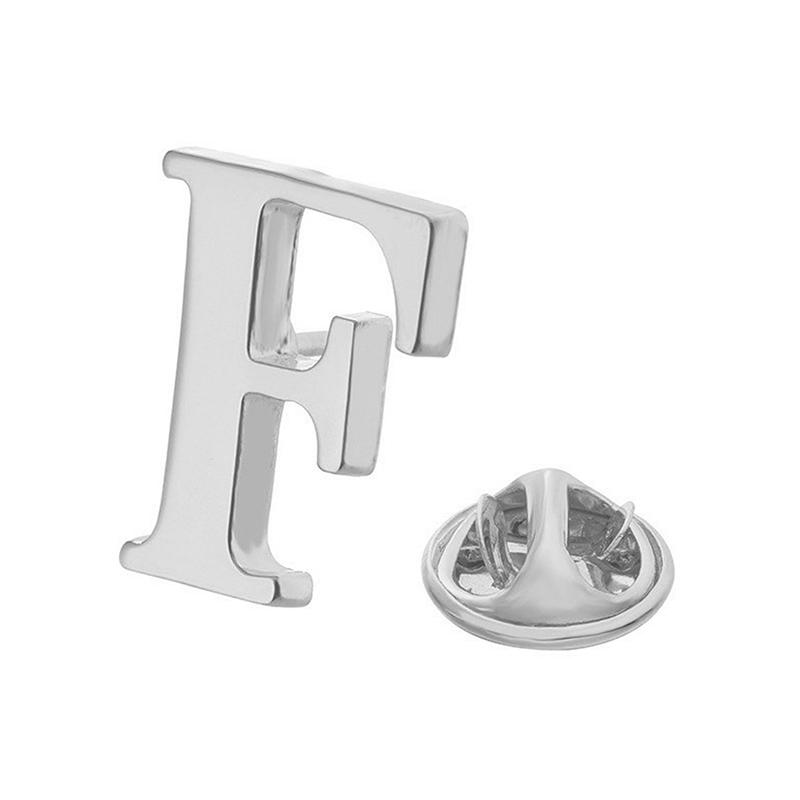 High Quality Classic Style Silver Letter A-Z Metal Brooch Women Men'S Lapel Pin Women'S Hat Scarf Backpack Badge Jewellery