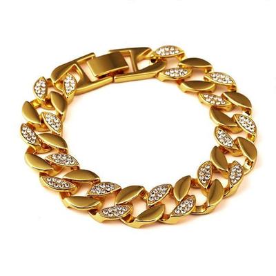 Diamond Cubic Twisted Chain Bracelet - Gold OC