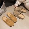 Spring Autumn New Retro Anti-slip Baotou Slippers for Women's Leisure Flat-bottomed Comfortable Car Stitch Design Slippers