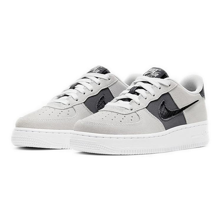 New Nike Air Force 1 Low White Iron Grey GS CJ4093-100