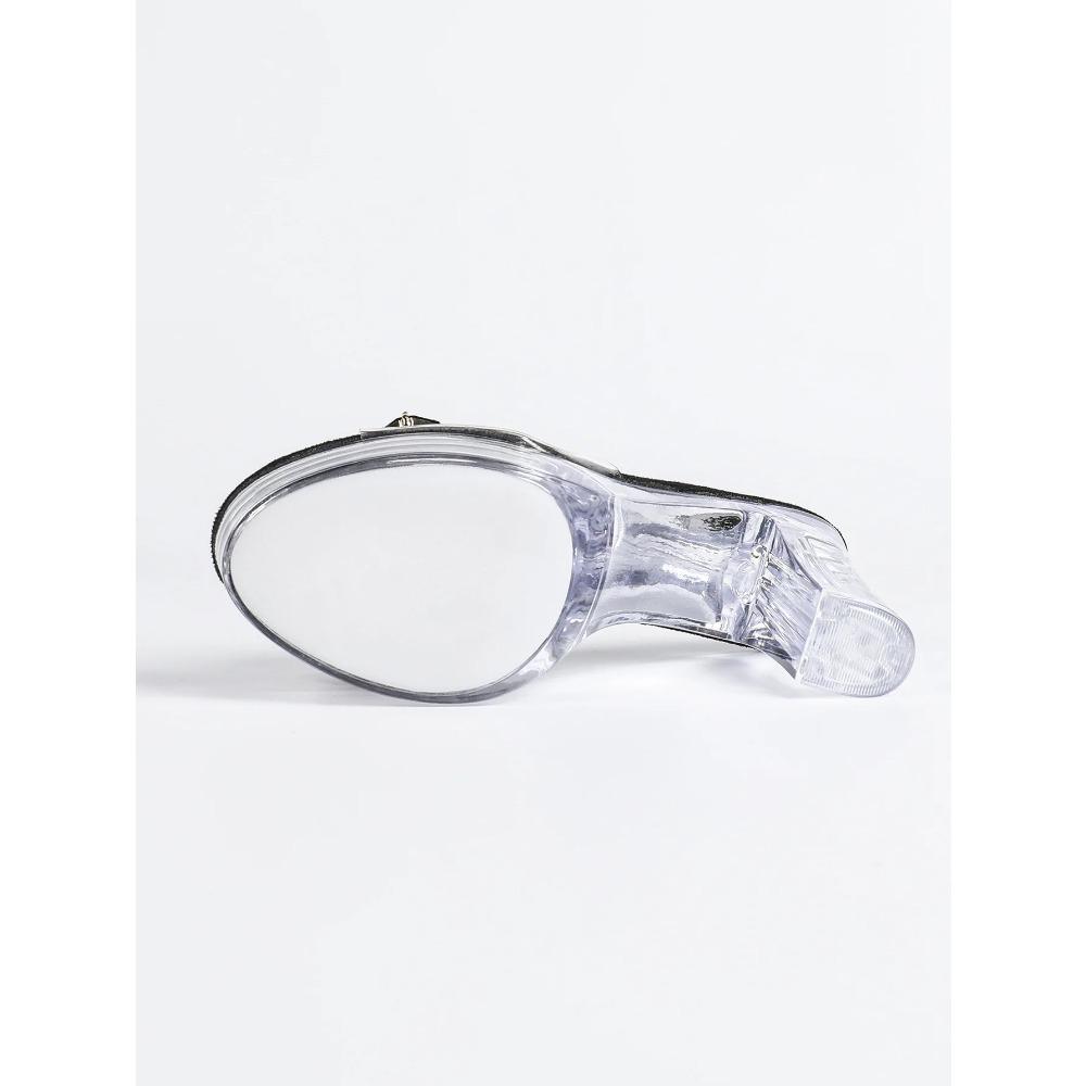 Women's 12cm Clear Chunky Heel Sandals - Fashion Square Toe Rhinestone Non-Slip Nightclub Shoes LFD-19866-10