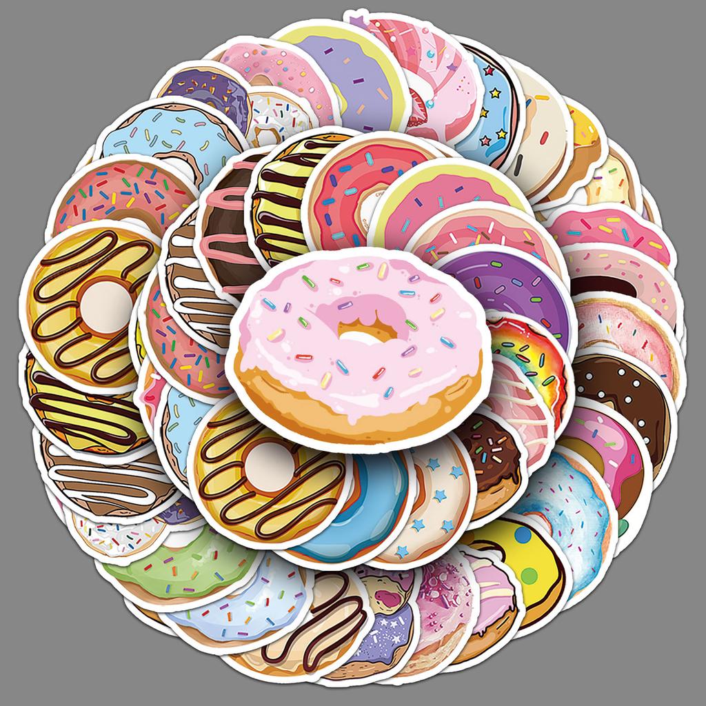 50 Donuts Graffiti Personality Small Fresh Guka DIY Skateboard Water Cup Luggage Sticker Waterproof