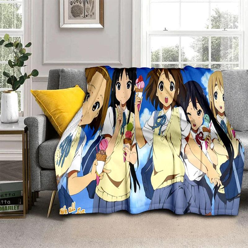 3D Kawaii Girls K-ON Cartoon Cute Lolita Blanket,Soft Throw Blanket for Home Bedroom Bed Sofa Picnic Travel Cover Blanket Kids