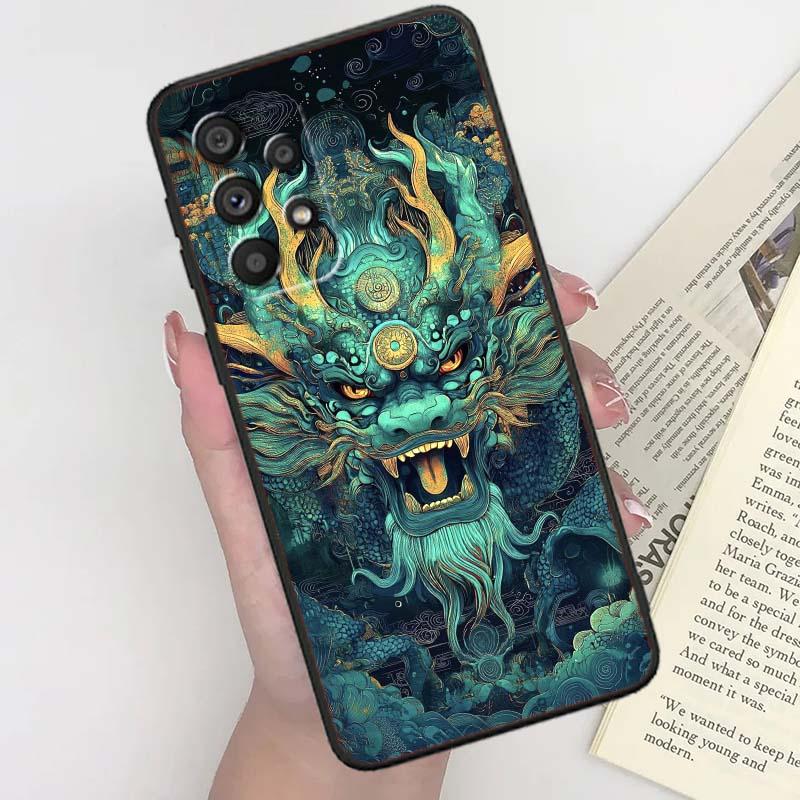Anime Dragon Design Phone Case For Samsung A41 A35 A34 A33 A32 A25 A24 A23 A21s A06 A05 A04 A03 Note 10 20 Ultra 5G Black
