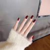 Handmade Wine Red & Nude Nail Stickers for Autumn/Winter - Advanced Manicure Nail Tips