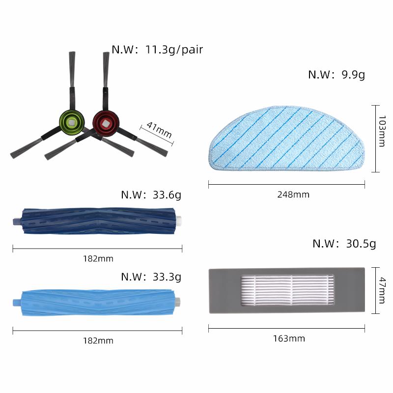 Fit For Ecovacs Debot T9 Aivi Plus Main Side Brush Hepa Filter Mop Cloths Rag Dustbin Dust Box Replacement Accessory