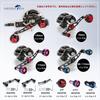 HEIGHTEN Improved 70/45mm Reel Handle for Shimano, Daiwa, and Abu Baitcasting Reels, V2.0 (Black/Red Knob & Black Handle) (0130)