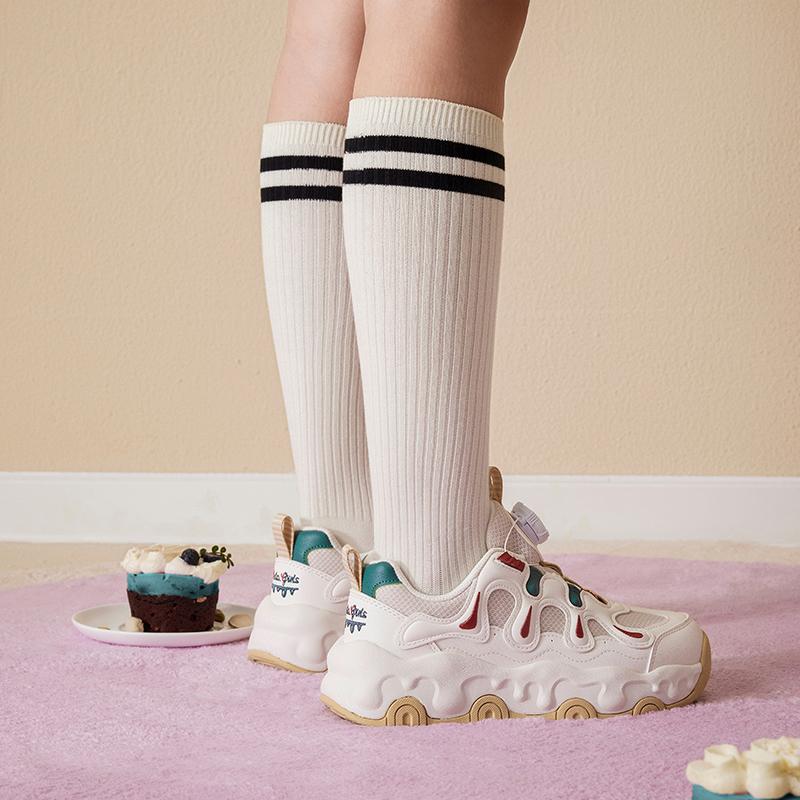 Anta Comfortable Knob Anti-Kick Wear-Resistant Kids Casual Shoes Kids Shoes Gray White A22448829-4